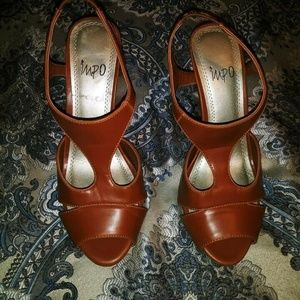 Impo Haley slingback high heel peep toe shoes